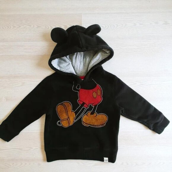Gap x Disney Mickey Mouse Hooded 3D Ears Sweatshirt 2T - Picture 2 of 9